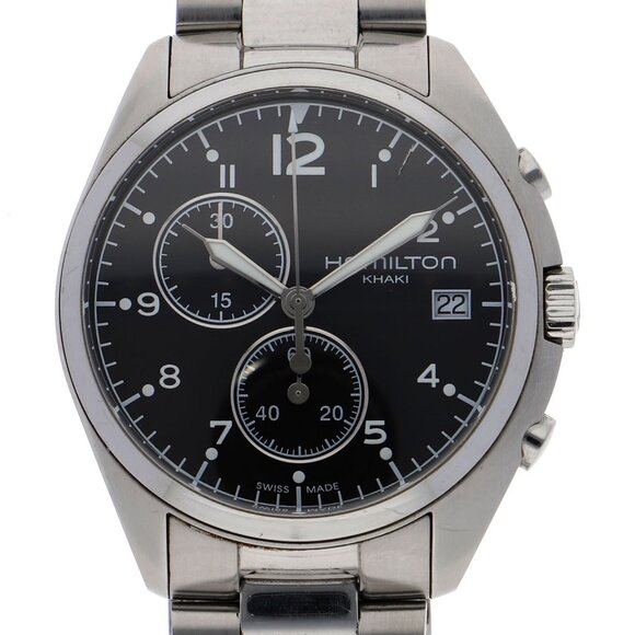 WATCH HAMILTON H76512133 Khaki Aviation black SS QZ - Picture 1 of 10